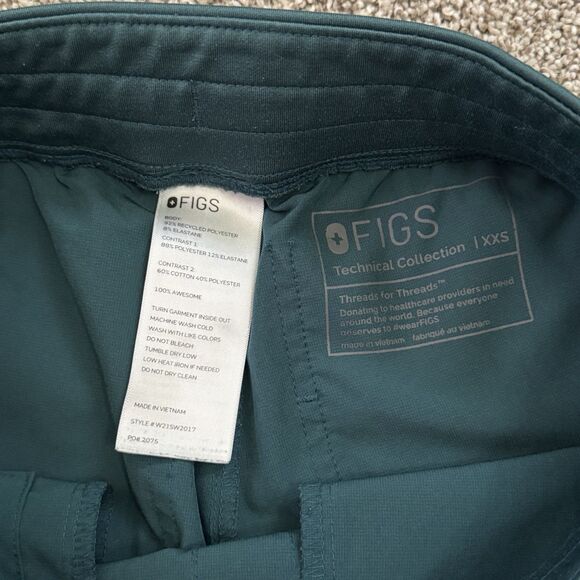FIGS Fionlite Zamora Jogger Scrub Pants Caribbean Blue W21SW2017 Size XXS 2XS - Picture 2 of 11